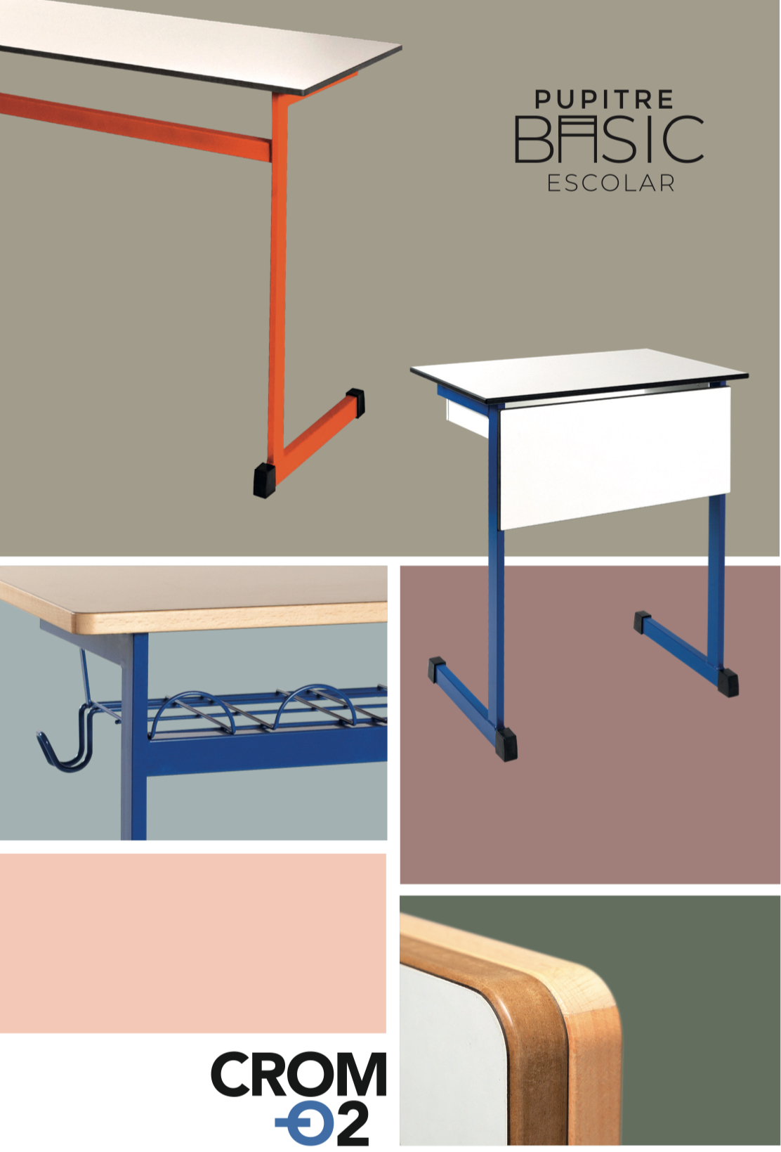 Pupitre Ref 9466. 120 x 50 simple o con Rejilla inferior. - Imagen 6